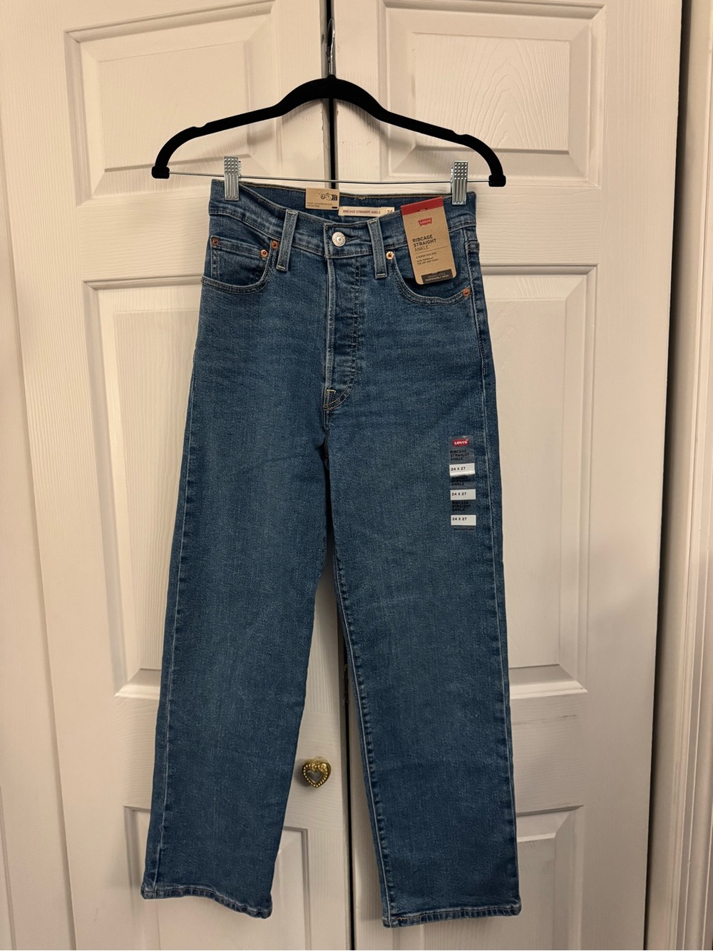 Levi's Ribcage Straight Ankle Jeans Blue Waist 24